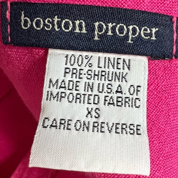 Boston Proper 100% Linen Pink Sleeveless Sheath Cargo Dress Women's Size XS - Picture 5 of 8